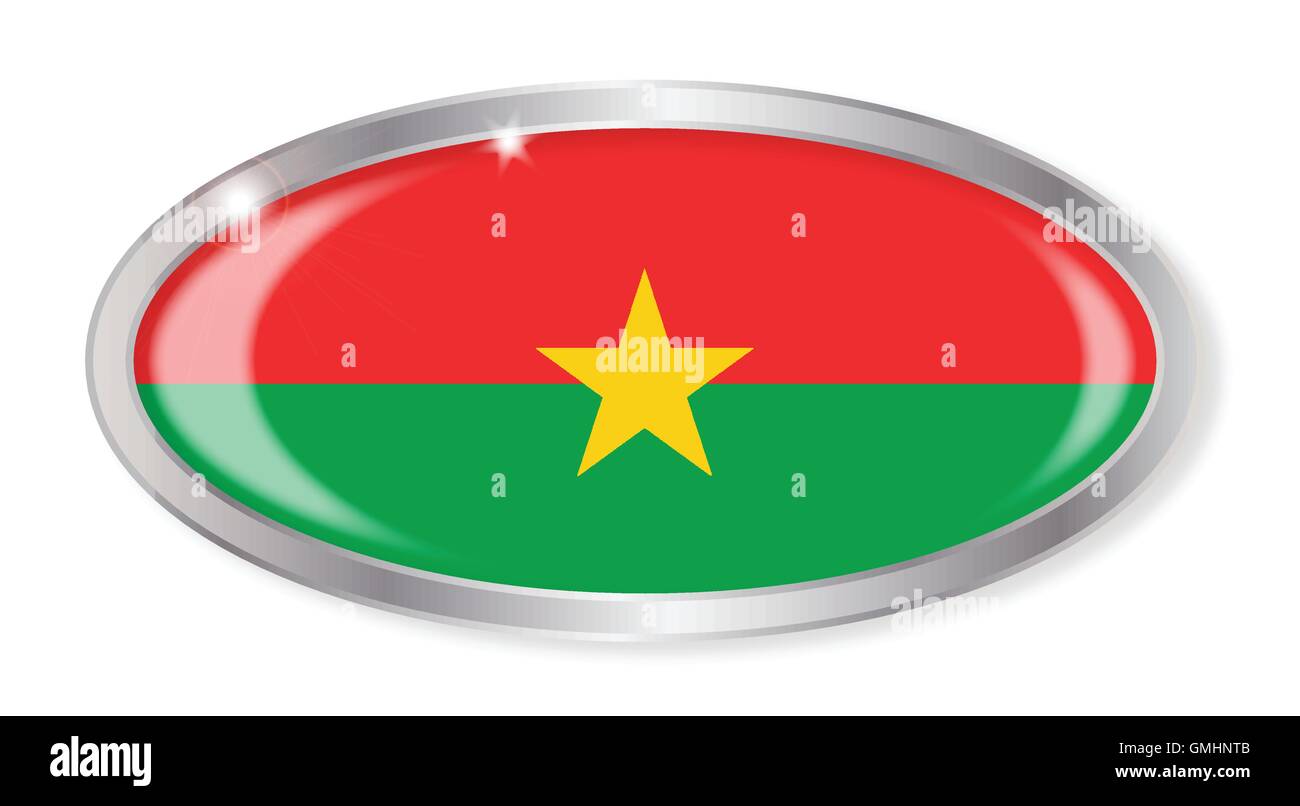 Bouton Ovale Drapeau Burkina Faso Illustration de Vecteur