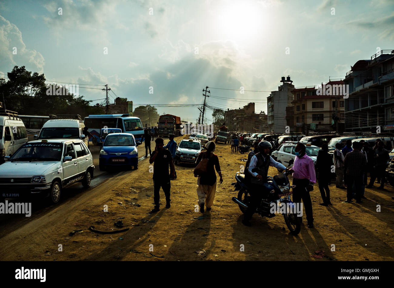 Journée d'été au coucher du soleil à Katmandou Banque D'Images