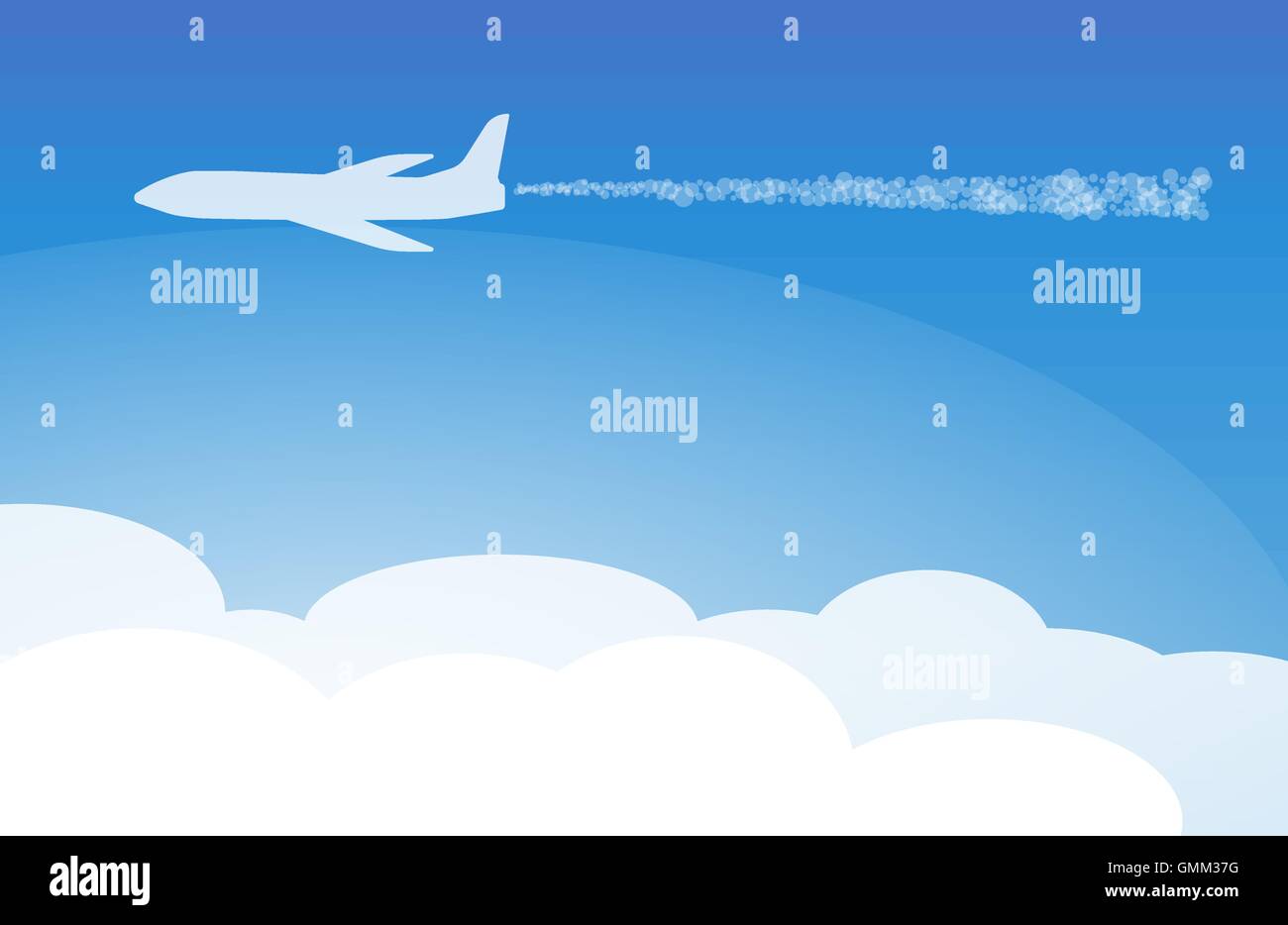 Avion et nuages Illustration de Vecteur
