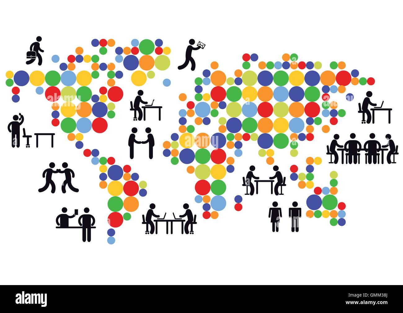 Le réseautage à l'échelle mondiale Illustration de Vecteur