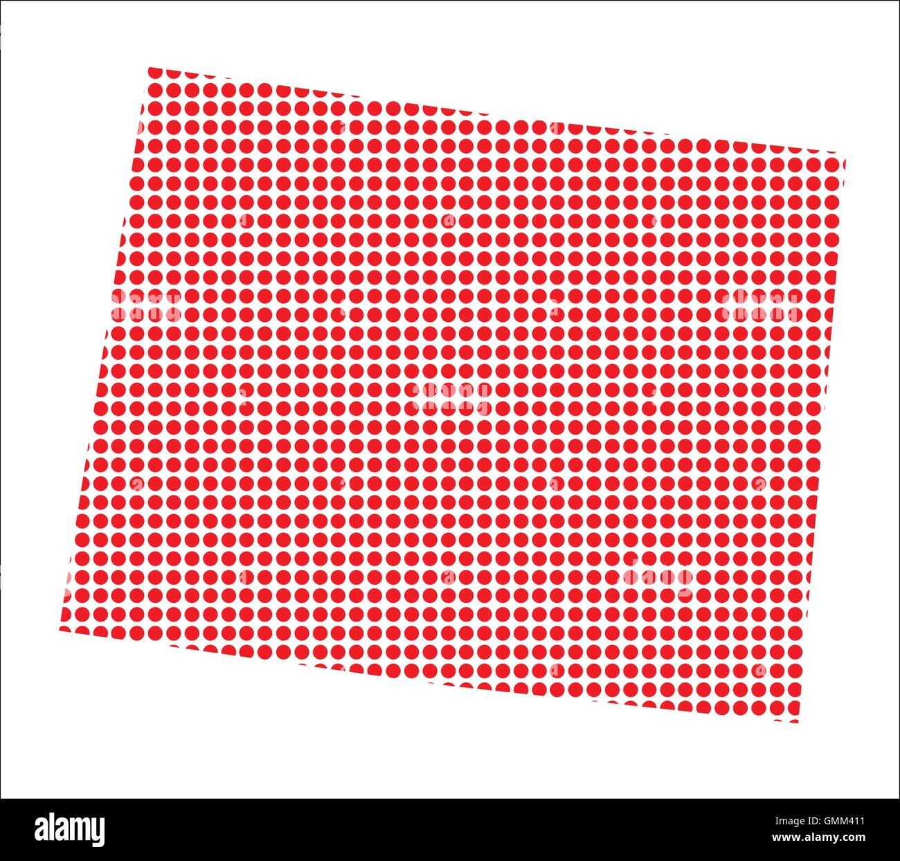 Carte à points rouges du Wyoming Illustration de Vecteur