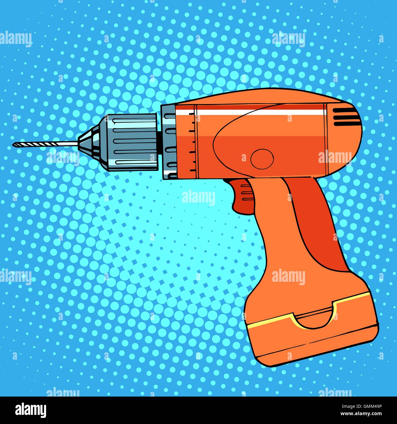 Tournevis perceuse outil de travail Illustration de Vecteur