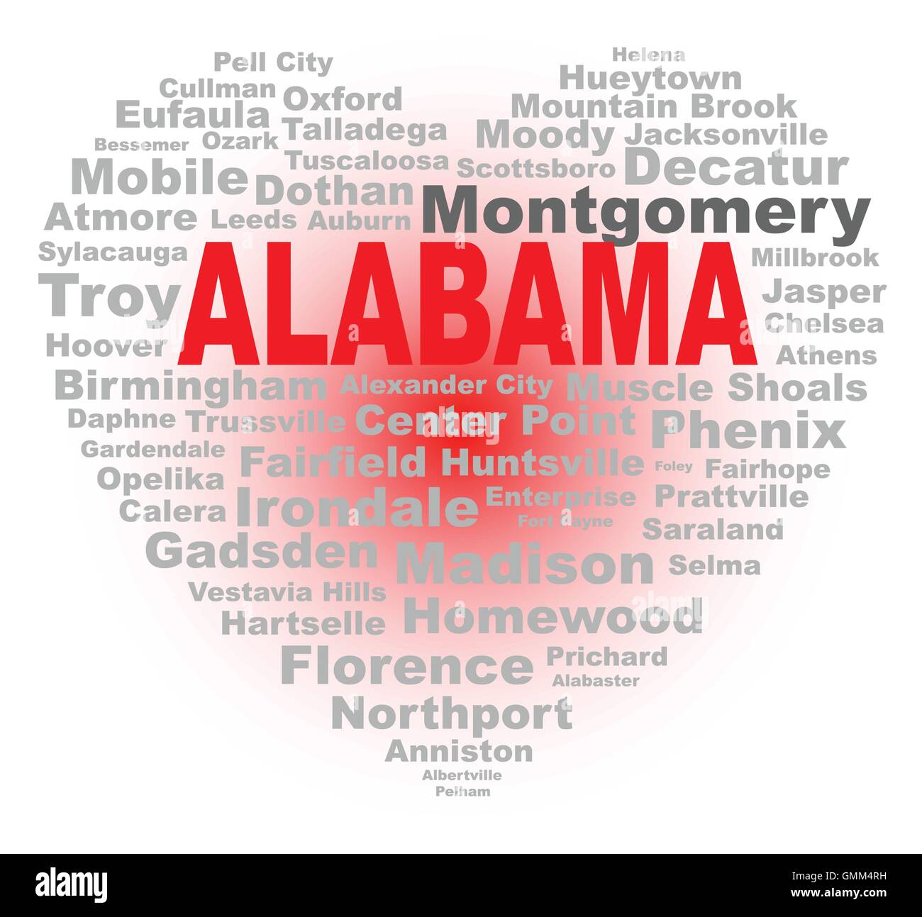 Cœur de l’Alabama Illustration de Vecteur