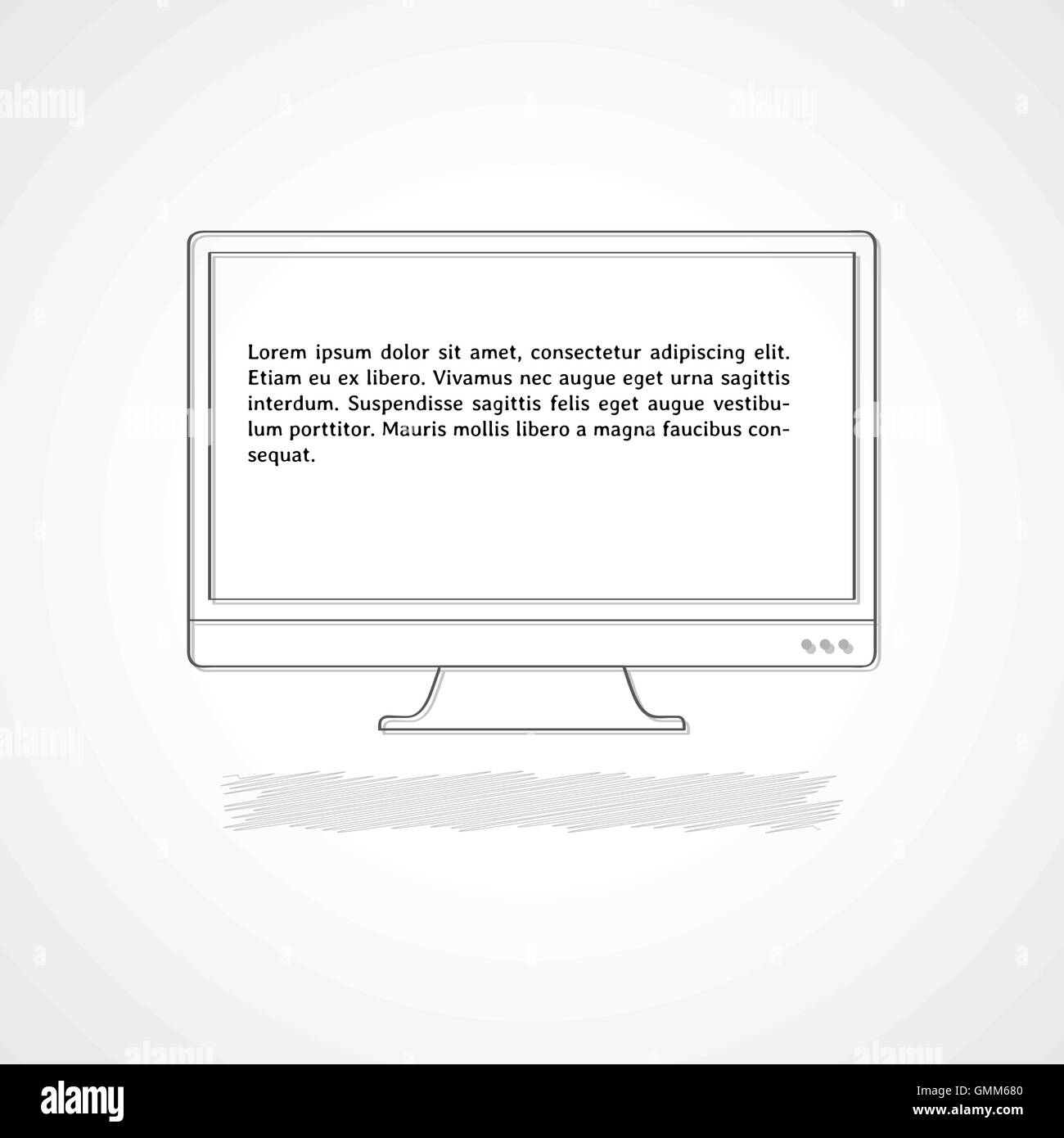 Moniteur avec l'exemple de texte Illustration de Vecteur