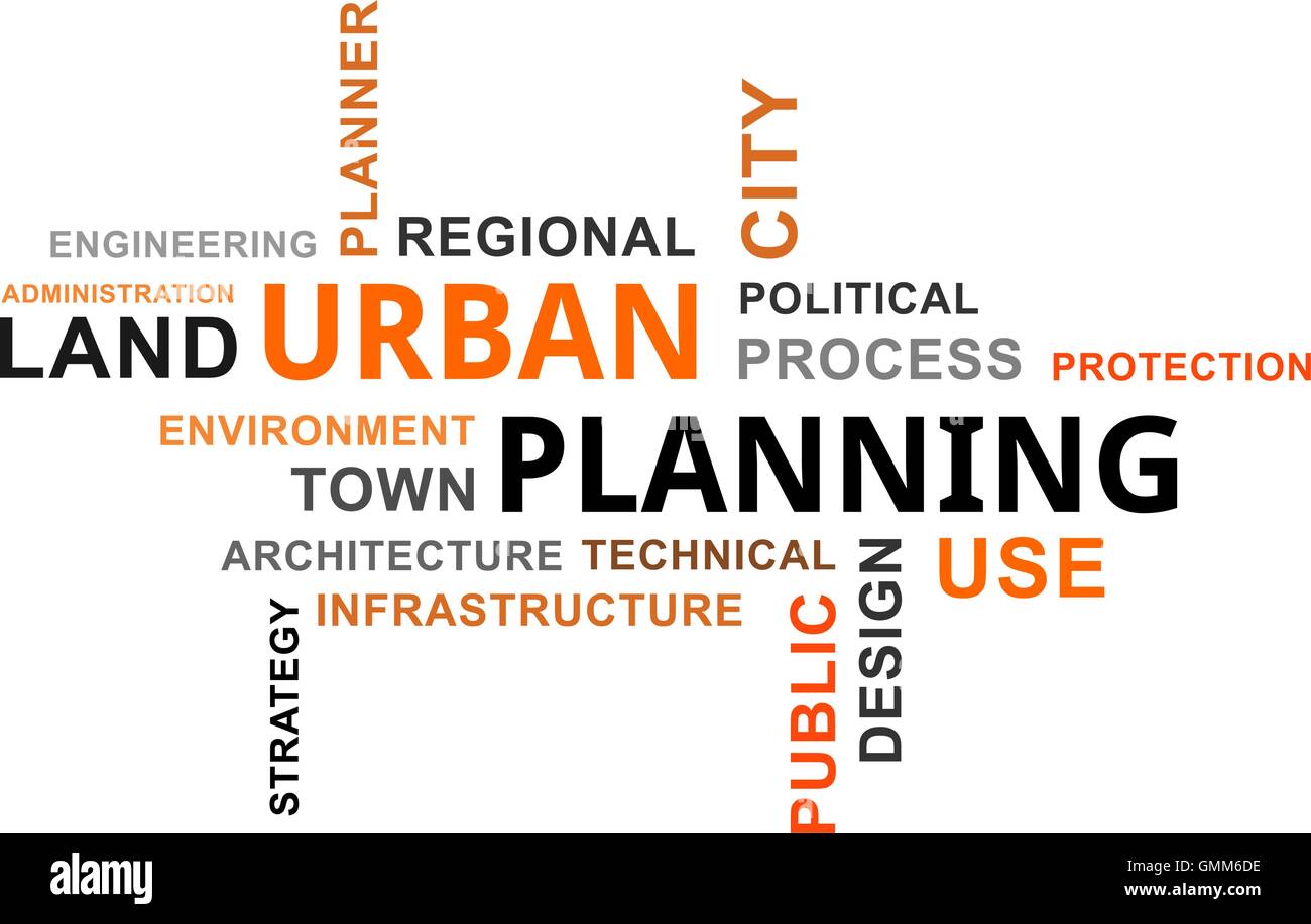 Nuage de mots - la planification urbaine Illustration de Vecteur