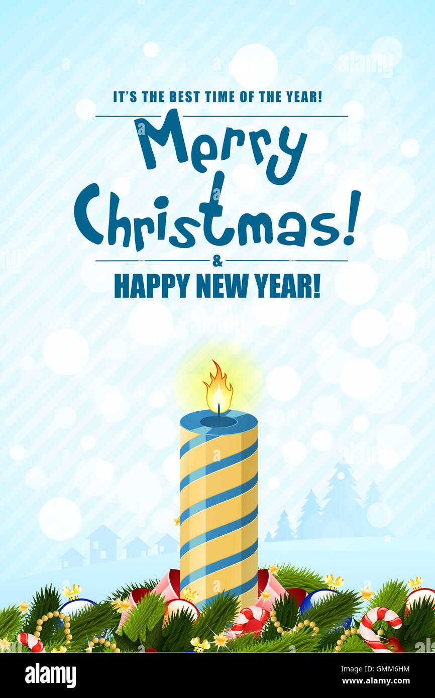 Joyeux Noël Carte de souhaits Illustration de Vecteur