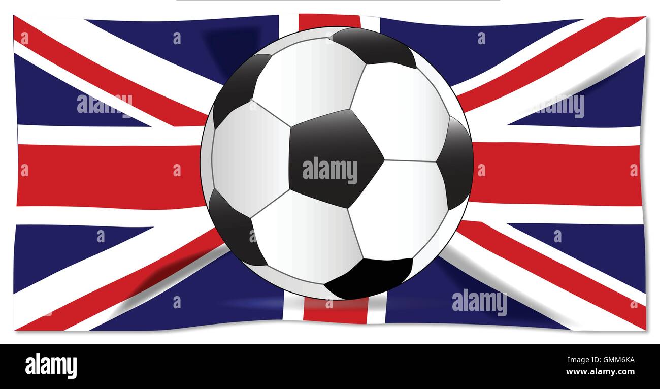 Drapeau britannique et le Football Illustration de Vecteur