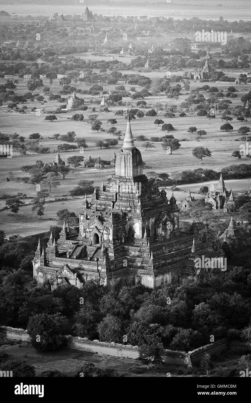 Vue aérienne de Bagan, birmanie (myanmar) Banque D'Images