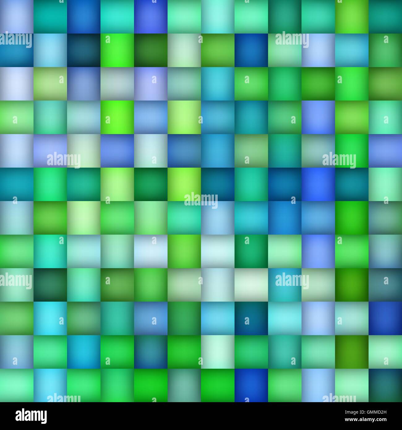 Seamless Vector Green Blue Color Gradient grille carrée motif géométrique carrelage Illustration de Vecteur