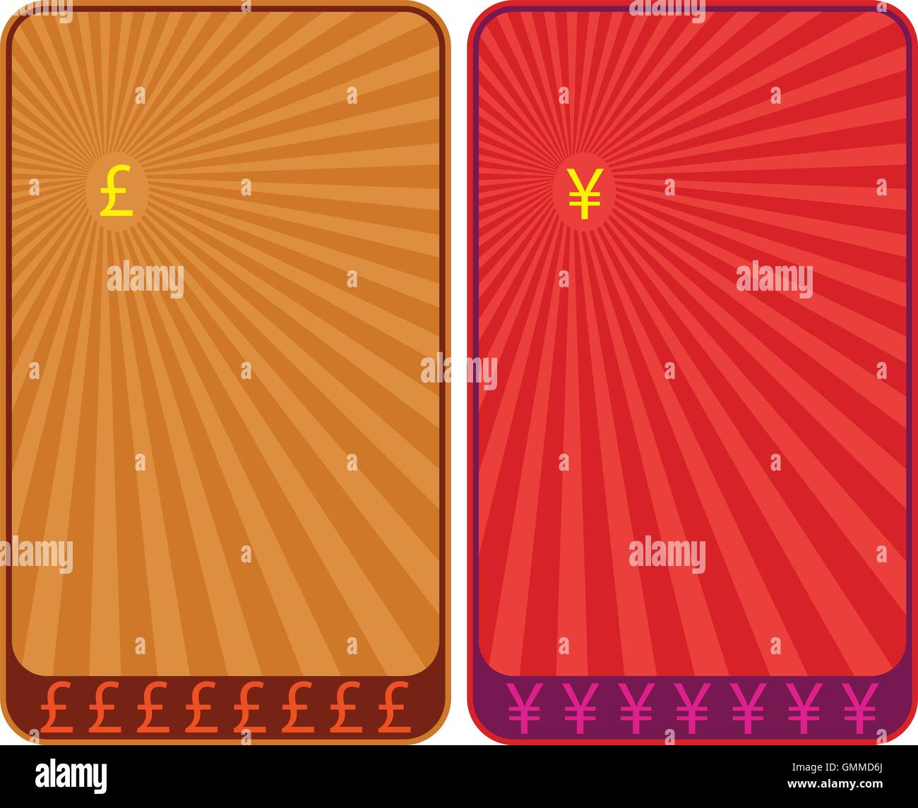 Symboles de devises, la livre et le Yen Background Illustration de Vecteur