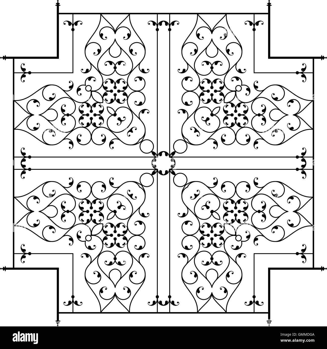 Cheminée barbecue en fer forgé Illustration de Vecteur