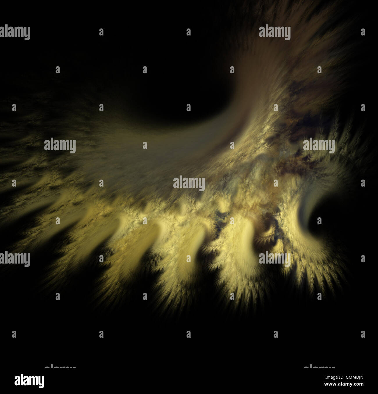Les fractales, nébuleuse abstraite, sur un fond noir Banque D'Images
