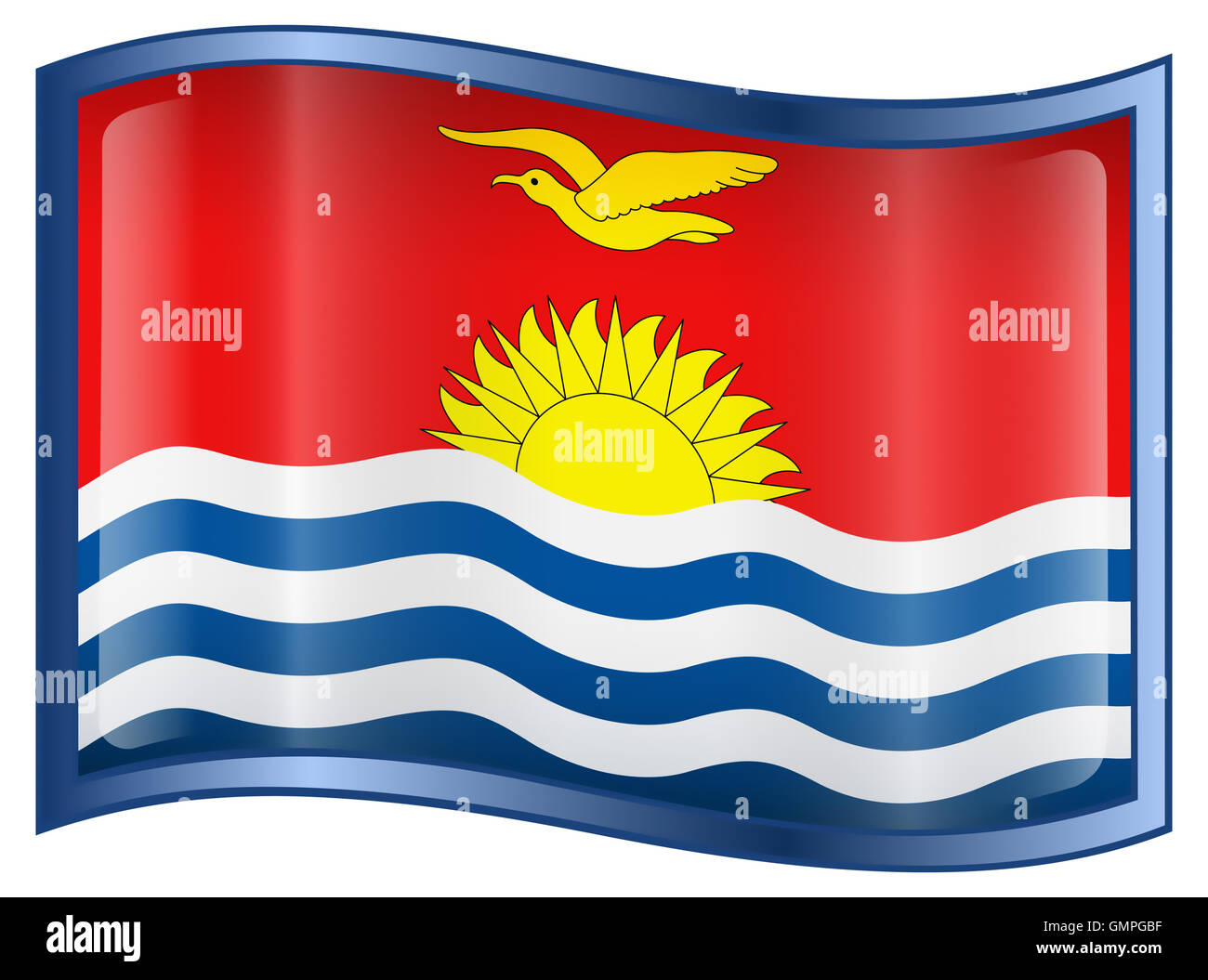 L'icône du drapeau Kiribati. Banque D'Images