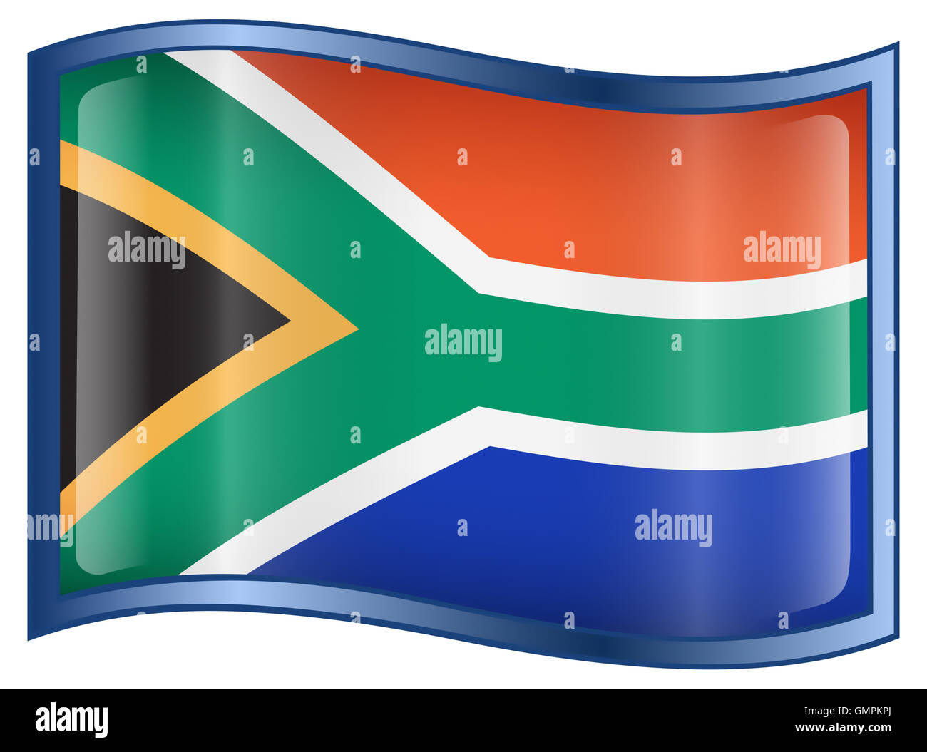 L'icône du drapeau de l'Afrique du Sud Banque D'Images