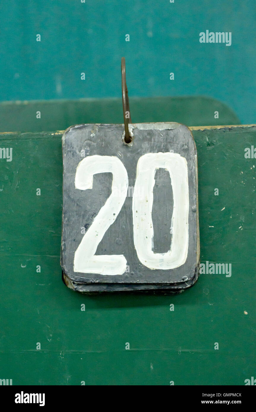 Nombre tags, vingt Banque D'Images