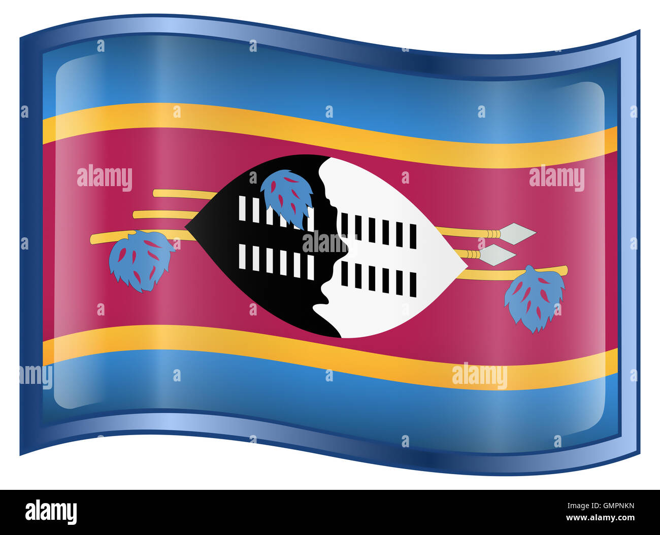 L'icône du drapeau Swaziland. Banque D'Images