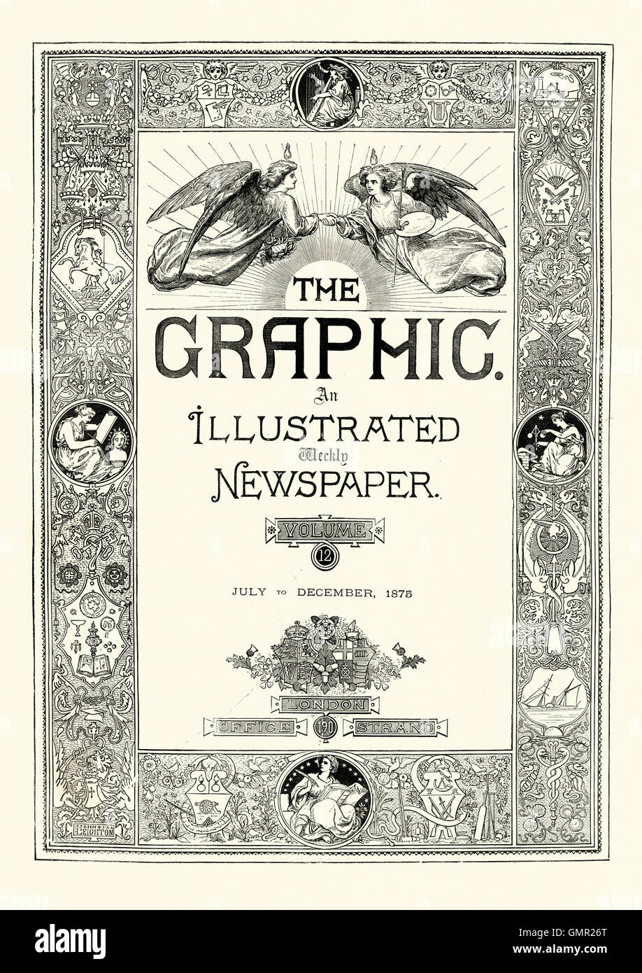 Page de titre du journal illustré graphique, 1876 Banque D'Images