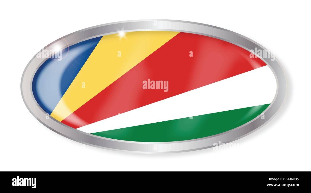 Bouton Ovale Drapeau Seychelles Illustration de Vecteur
