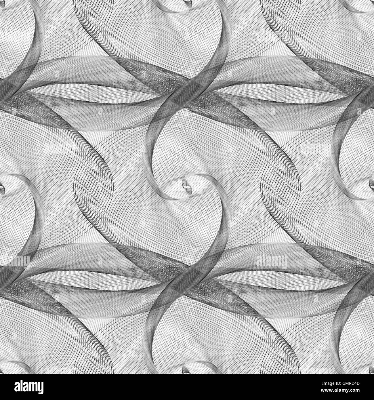 Noir blanc motif courbe elliptique transparente Illustration de Vecteur