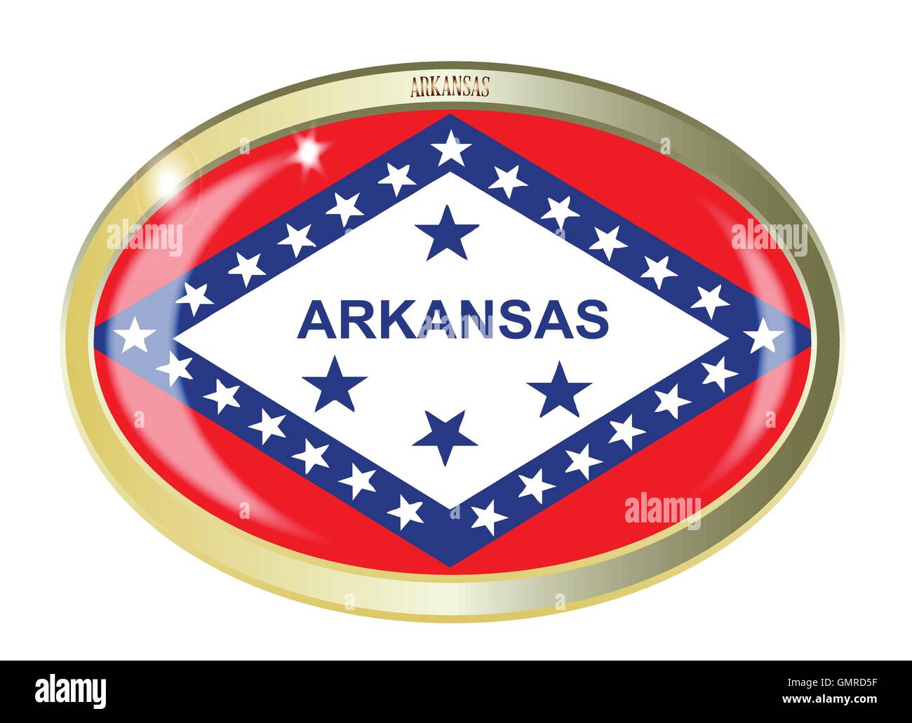 L'Arkansas State Flag Bouton Ovale Illustration de Vecteur