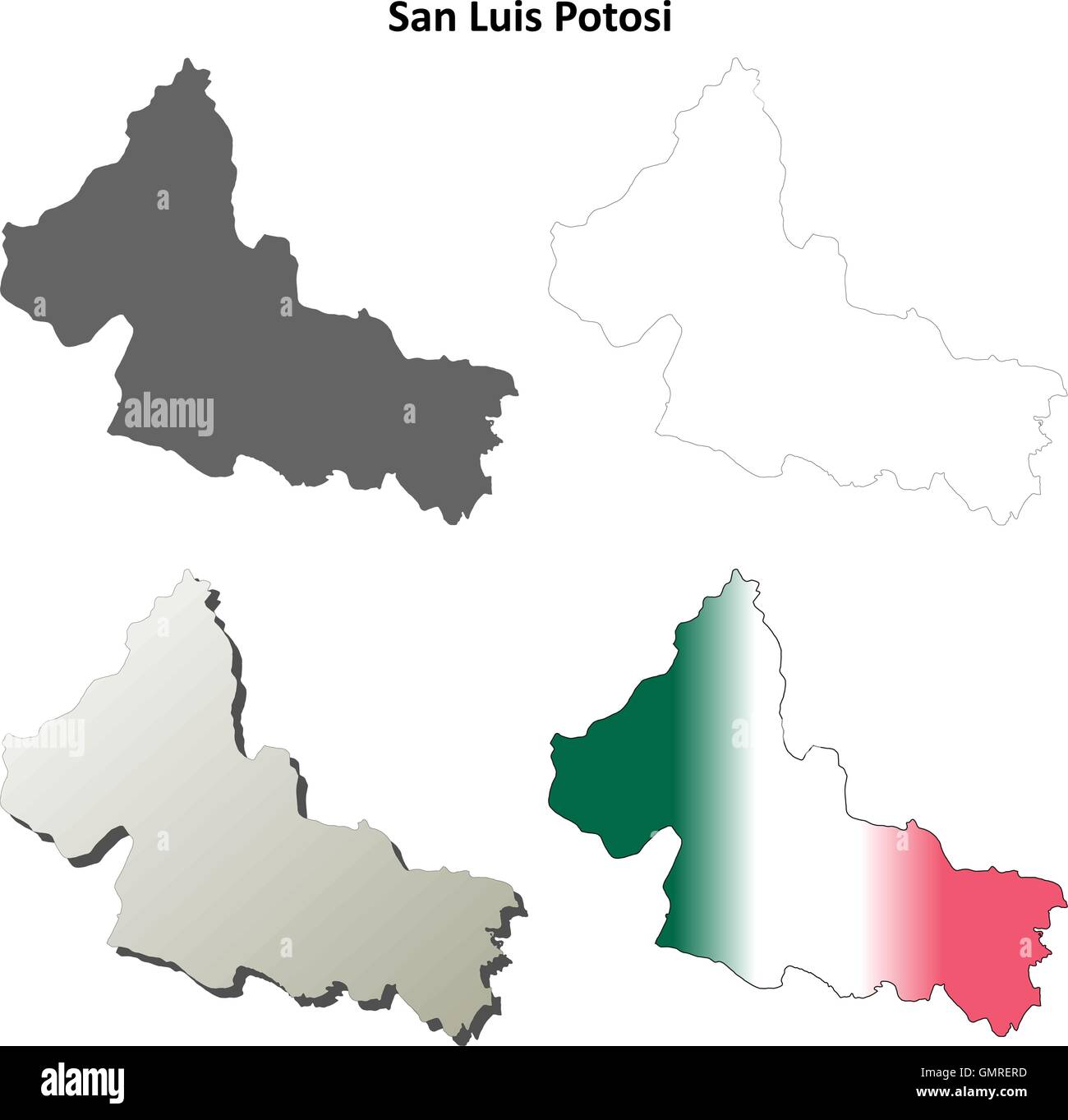 San Luis Potosi contour plan set Illustration de Vecteur