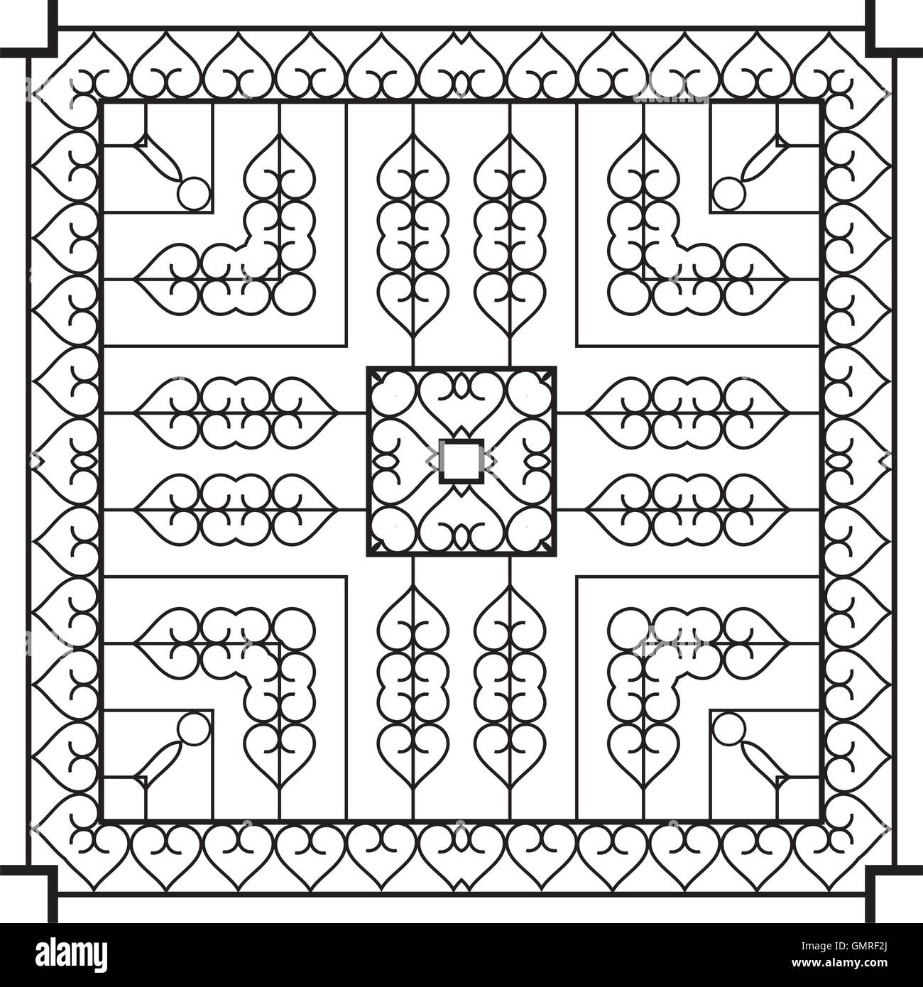 Cheminée barbecue en fer forgé Illustration de Vecteur