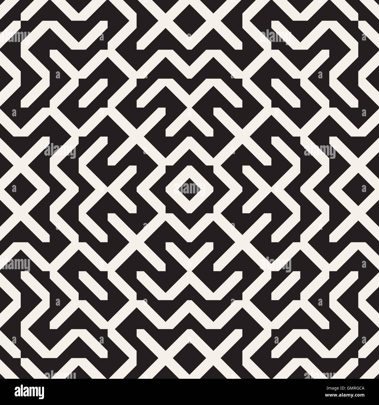 Seamless Vector noir et blanc motif de lignes géométriques Ethniques Illustration de Vecteur