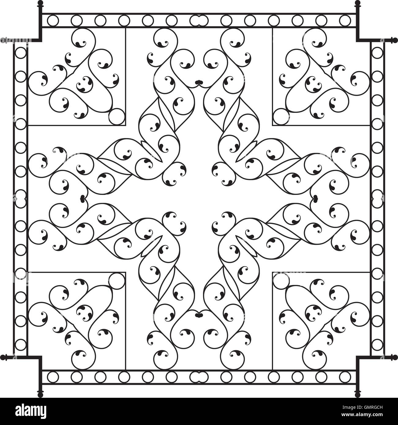 Cheminée barbecue en fer forgé Illustration de Vecteur