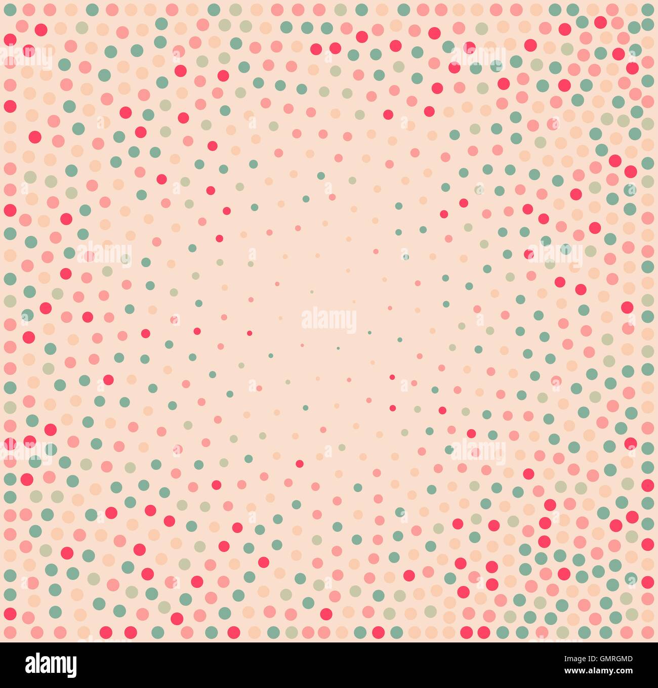 Stippeling Résumé vecteur rose bleu cercles blancs Dotwork Frame Background Illustration de Vecteur