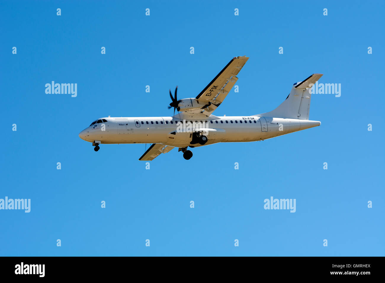 Stobart ATR-72 d'air près de l'aéroport de Birmingham, UK (EI-FSK) Banque D'Images