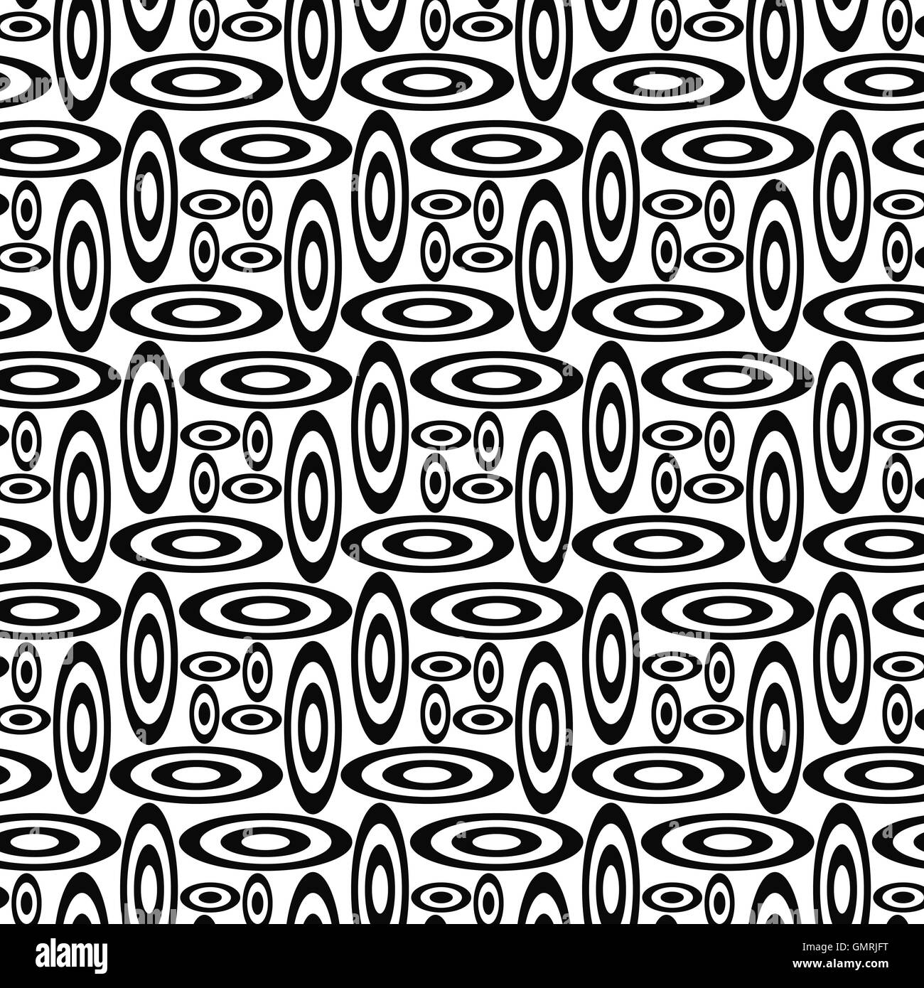 Répéter motif ellipse noir et blanc Illustration de Vecteur