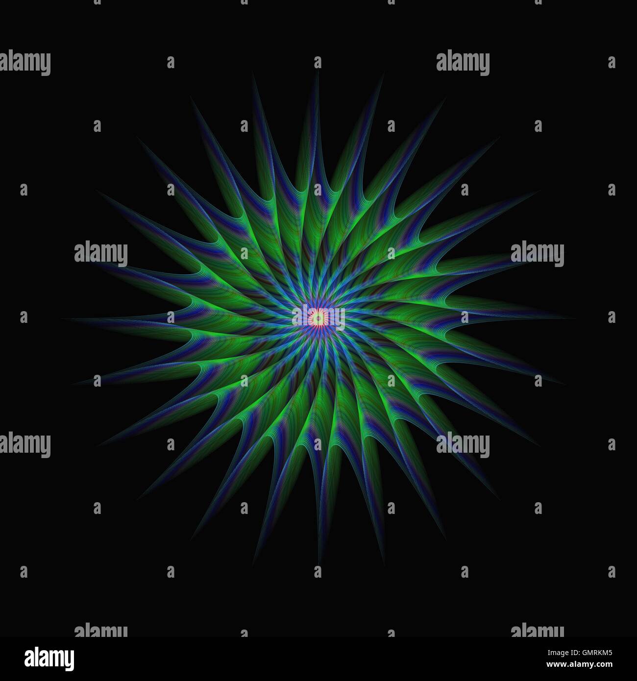 Green et Blue Star abstract fractal Illustration de Vecteur