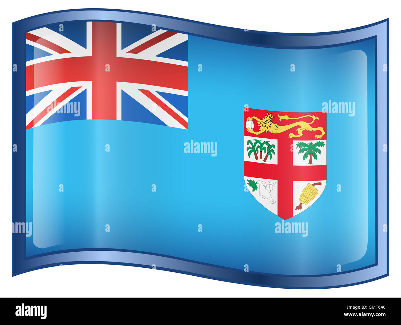 Icône de drapeau des Fidji. Banque D'Images