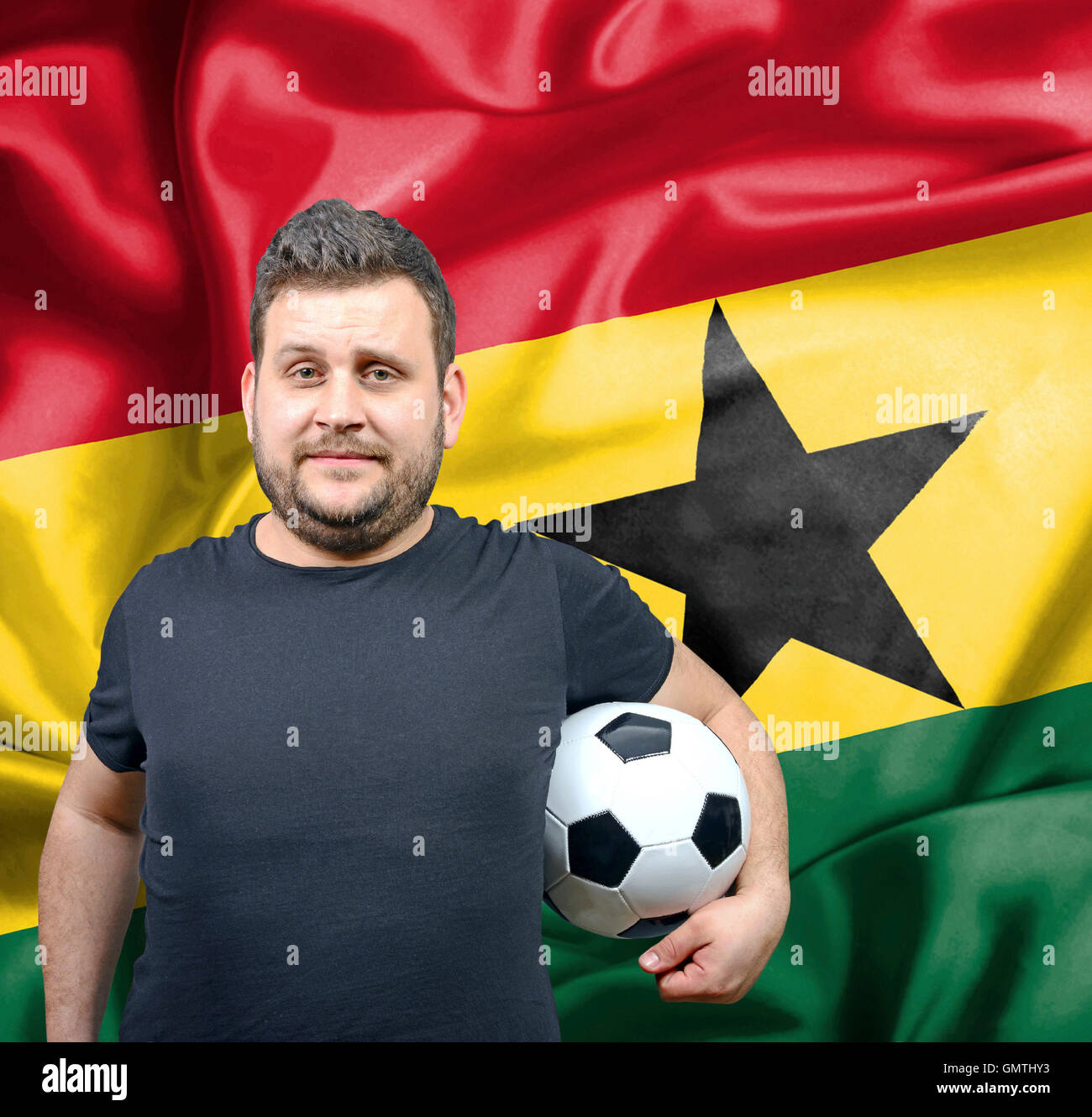Fier supporter de football du Ghana Banque D'Images