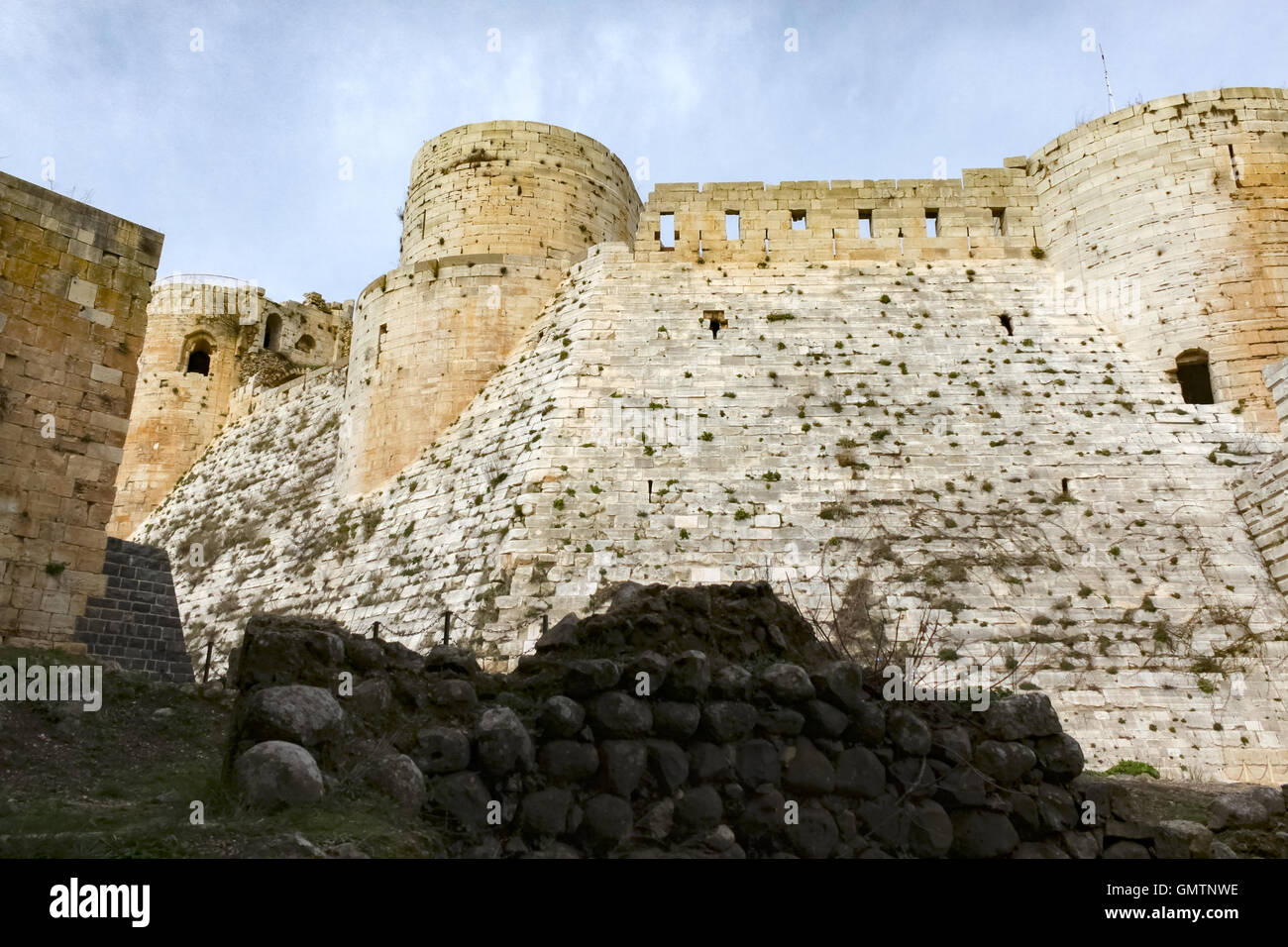 Krak des Chevaliers, château Crusader en Syrie. Banque D'Images