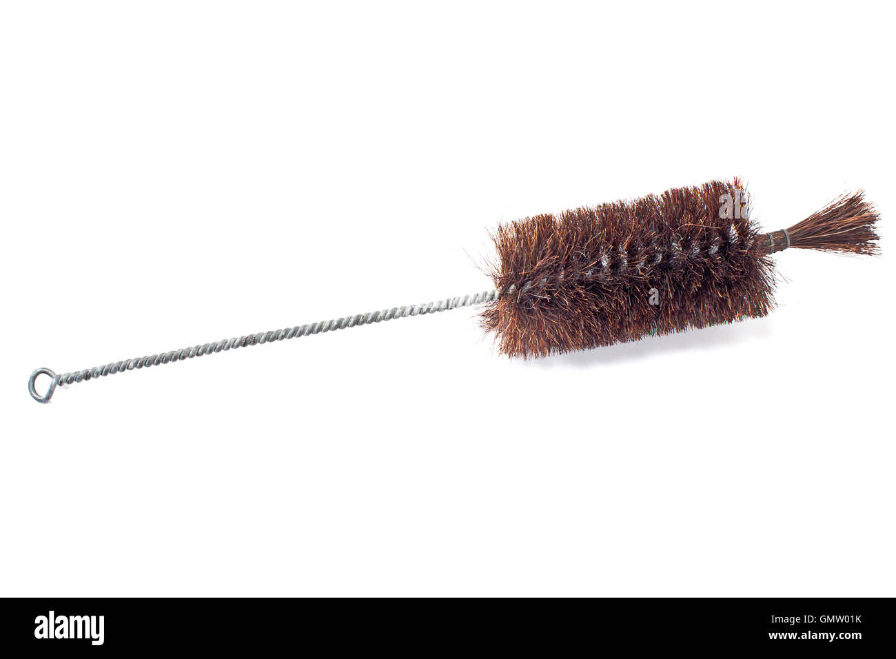 Plat noir brosse de lavage isolated on white Banque D'Images