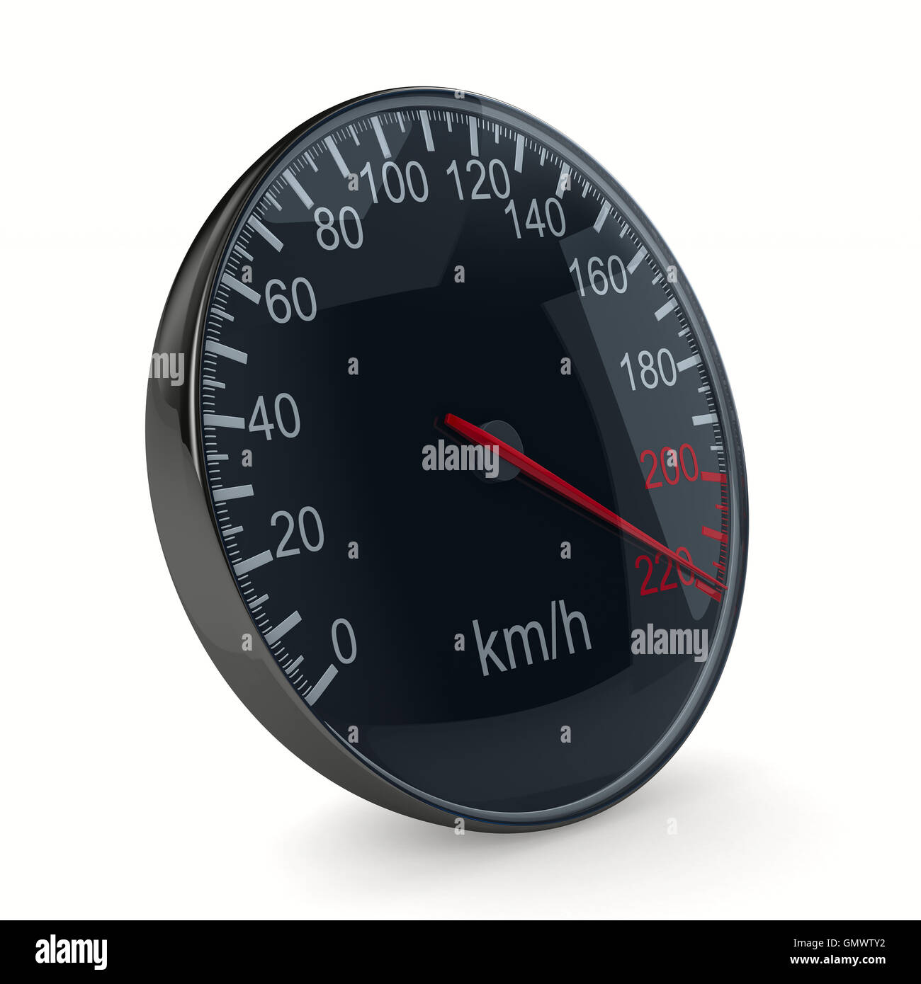 Compteur de vitesse sur fond blanc. Image 3D Banque D'Images