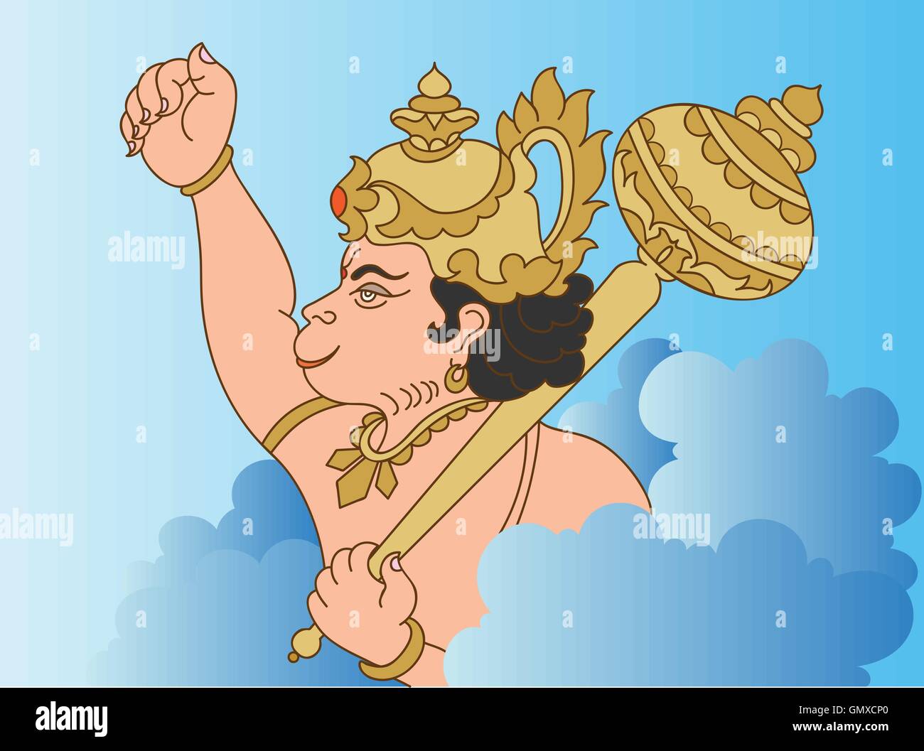 Hanuman le singe (Monkey) Hindou Dieu Illustration de Vecteur