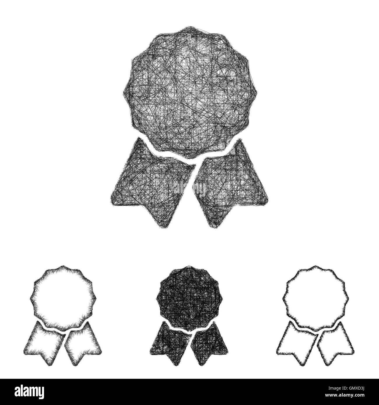 Reconnaissance icon set - croquis d'art en ligne Illustration de Vecteur