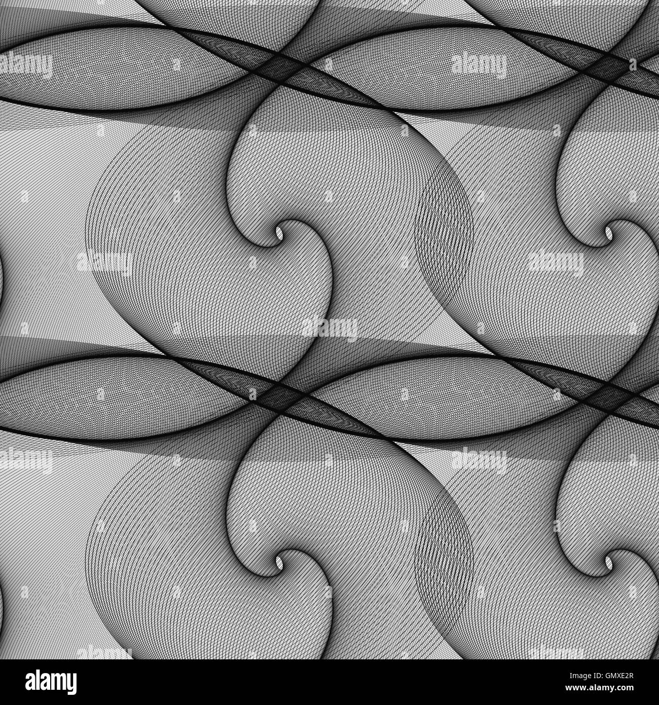 Spirale noir et blanc fractal Illustration de Vecteur