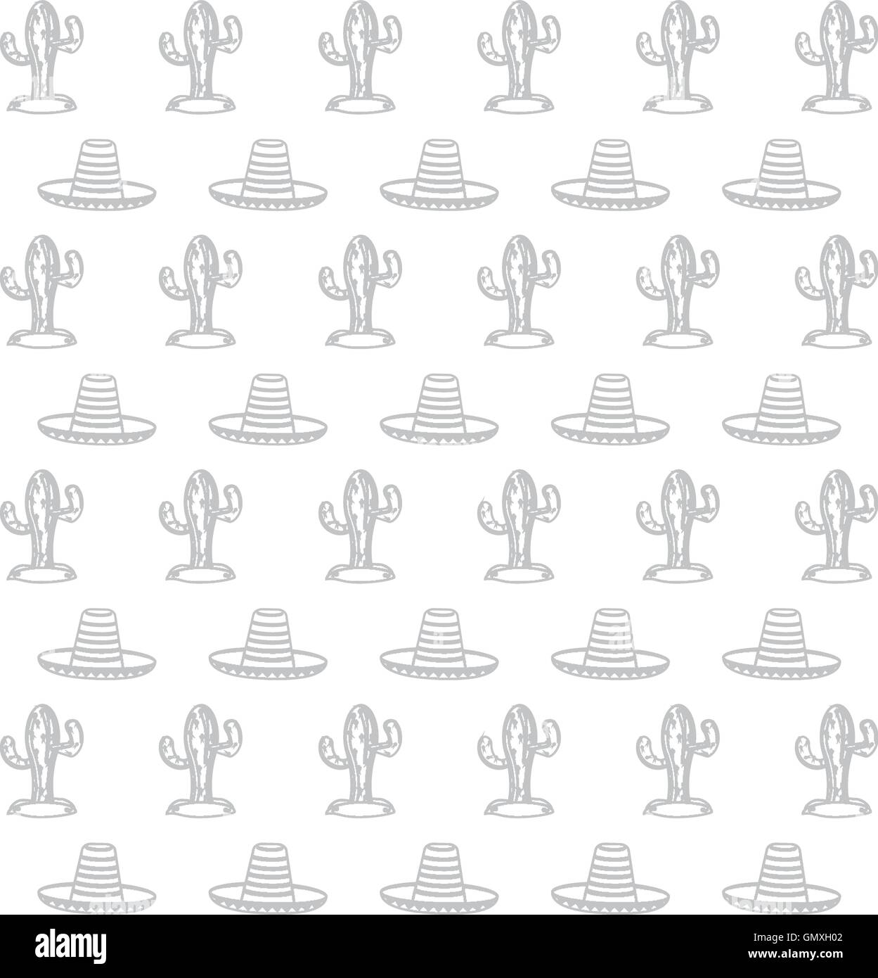 Cactus et modèle sombrero Illustration de Vecteur