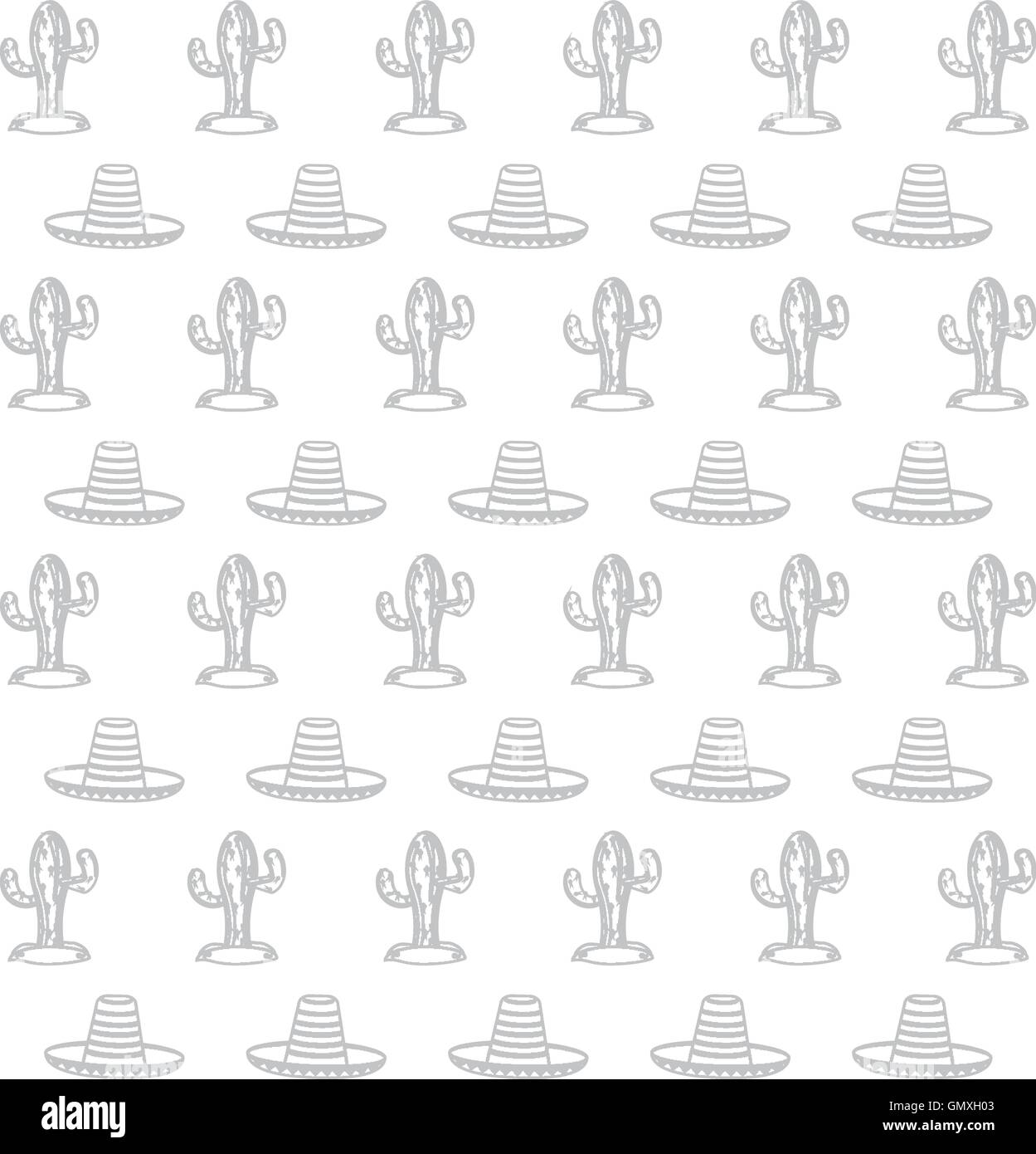 Cactus et modèle sombrero Illustration de Vecteur