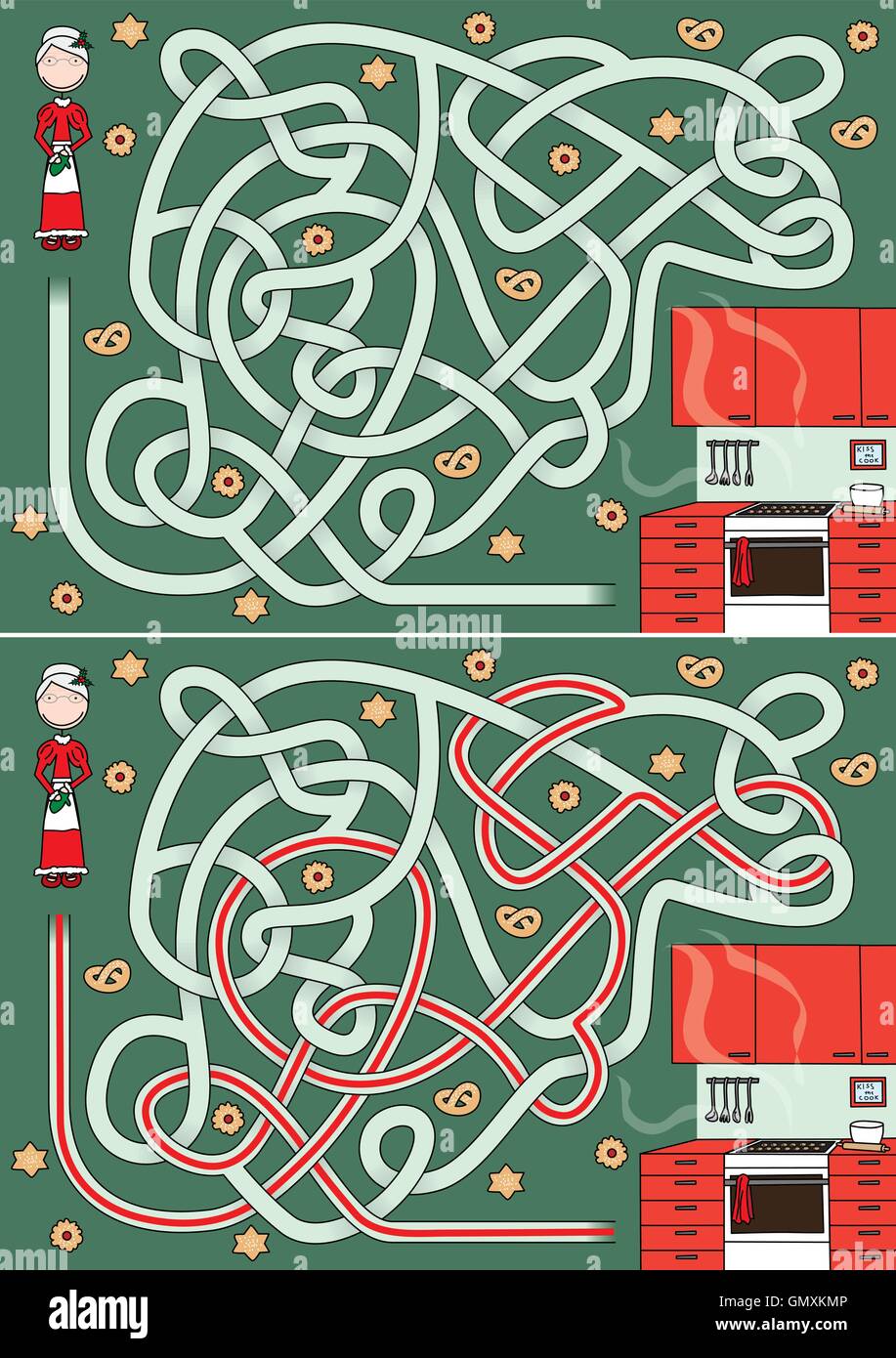 Mme Santa Claus maze Illustration de Vecteur