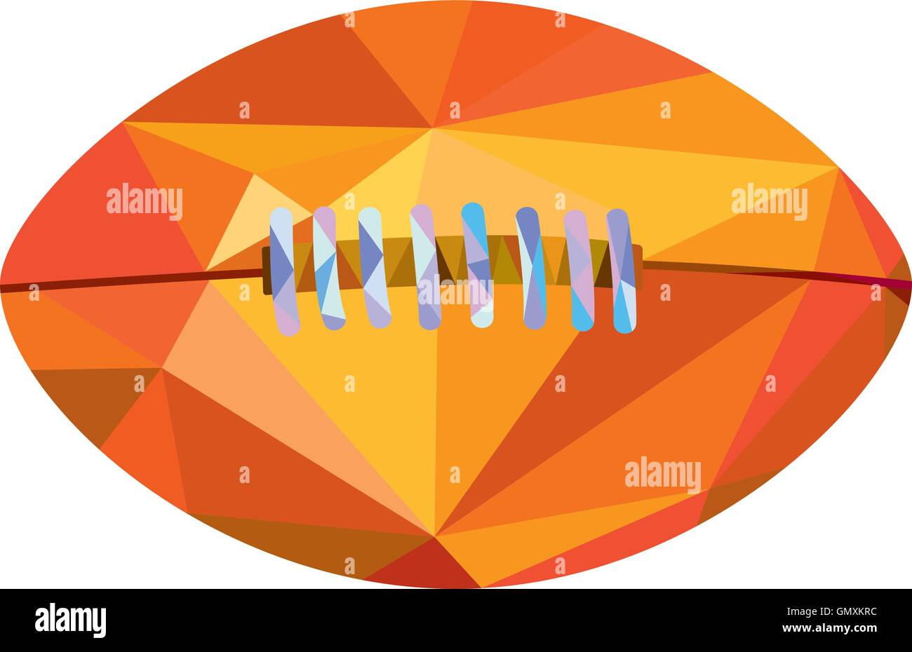 Ballon de football américain polygone faible Illustration de Vecteur