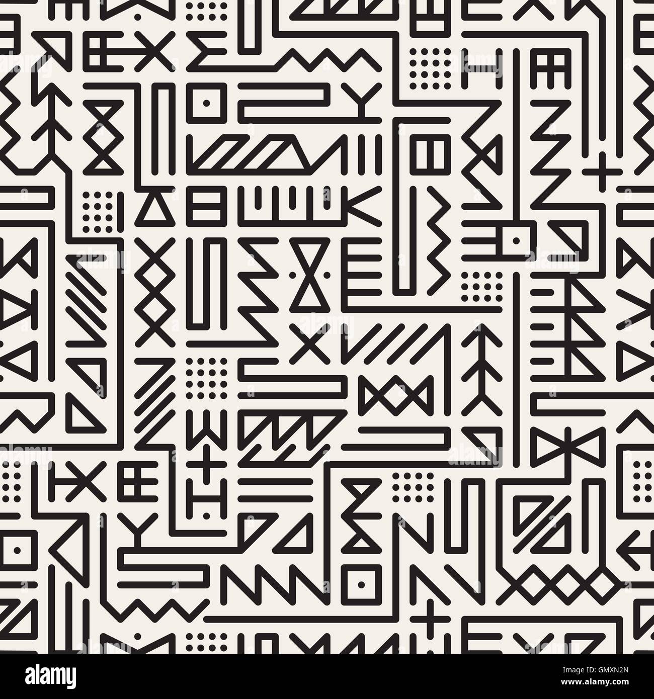Noir et blanc transparent vecteur ligne arrondie motif géométrique Signes Hipster Illustration de Vecteur
