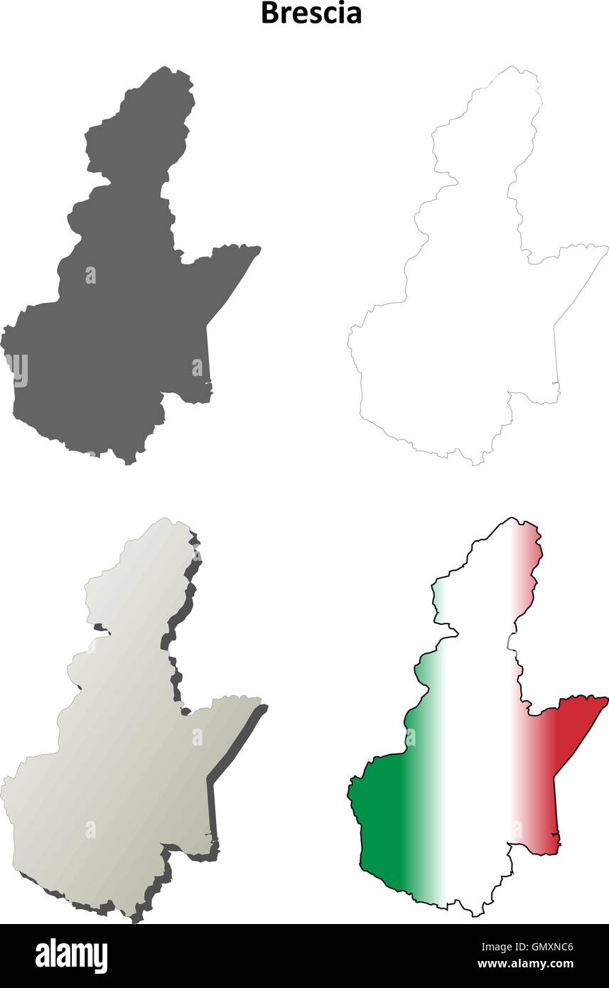 Brescia map set vierge Aperçu détaillé Illustration de Vecteur