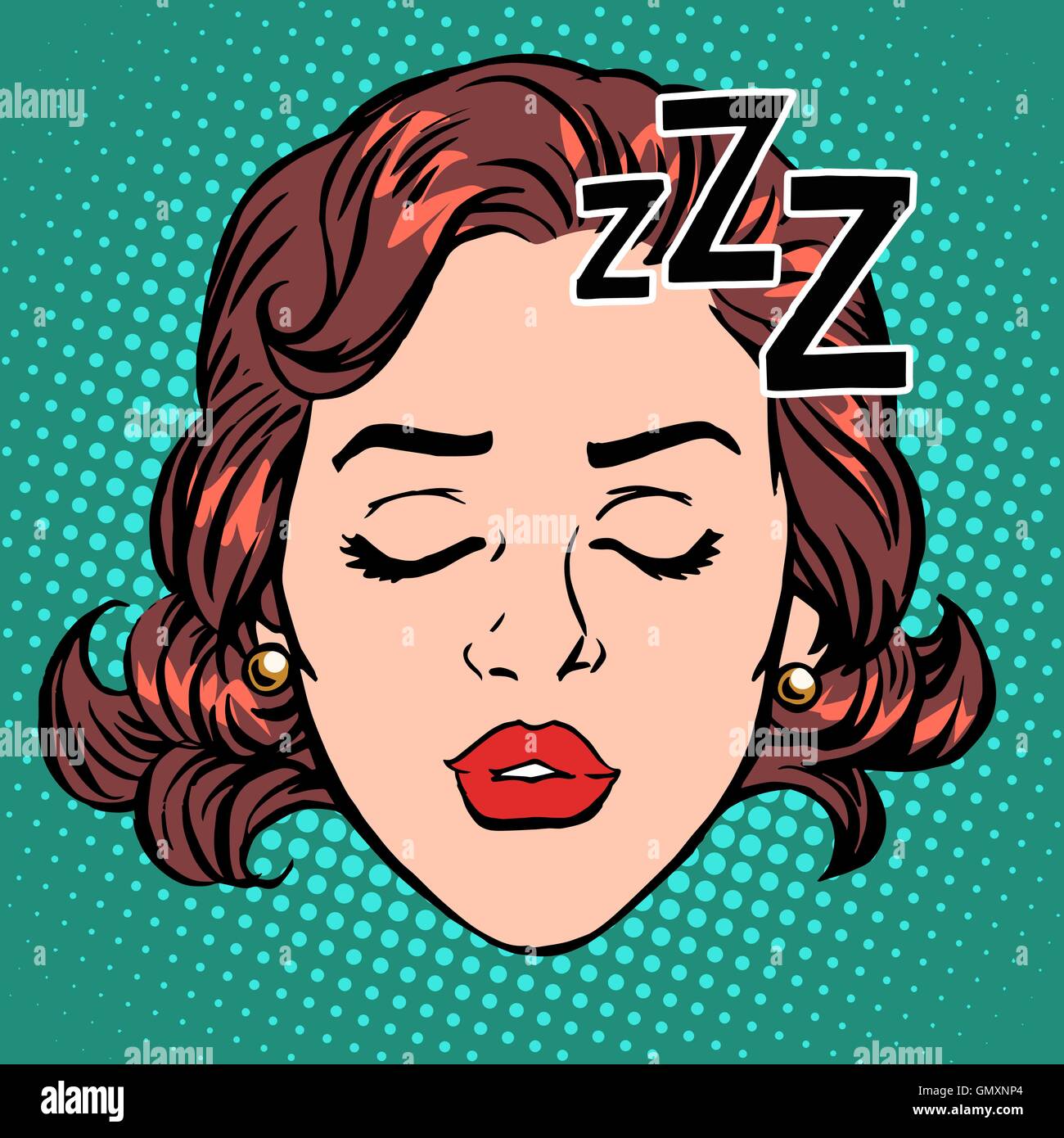 Icône Emoji femme dormir Illustration de Vecteur