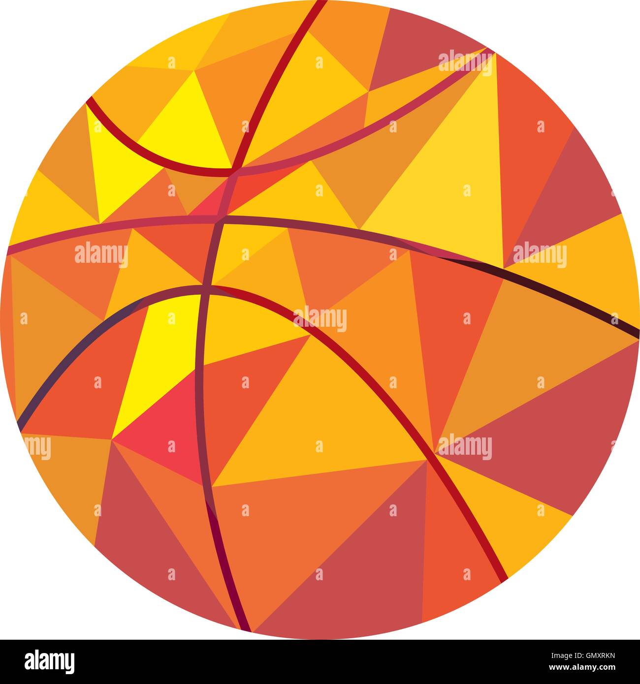 Ballon de basket-ball polygone faible Illustration de Vecteur