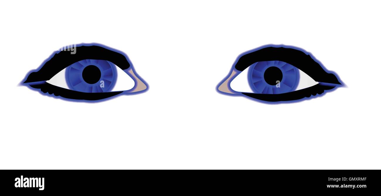 Deux yeux bleus Illustration de Vecteur