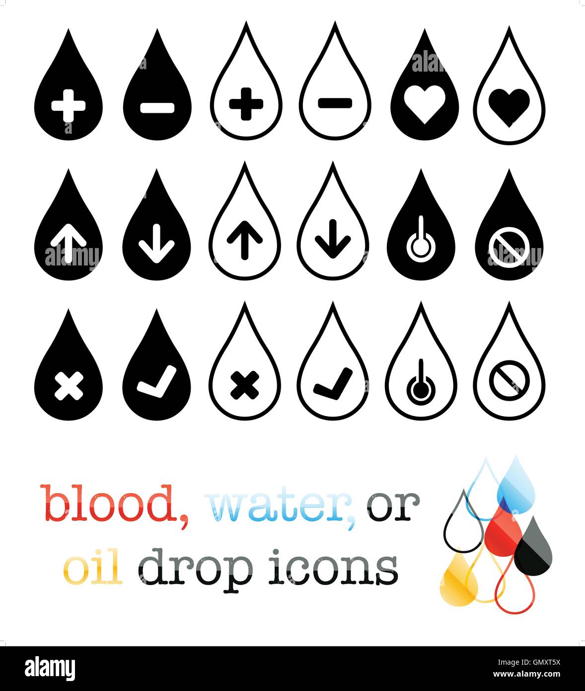 L'eau, du sang ou des gouttes d'huile Illustration de Vecteur